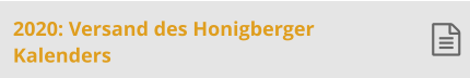 2020: Versand des Honigberger Kalenders