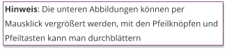 Hinweis: Die unteren Abbildungen können per Mausklick vergrößert werden, mit den Pfeilknöpfen und Pfeiltasten kann man durchblättern